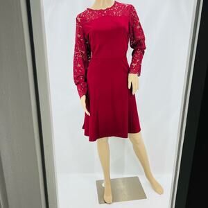 Lyrur Red Wine Burgundy Long Sleeve Dress